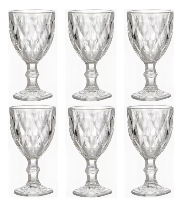 Conjunto com Jarra 1L e 6 Taças Cristal 260ml Diamond 88034 Ke Home - Image 6