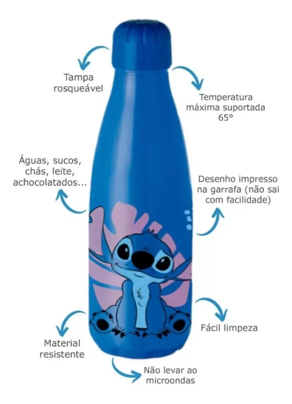 Garrafa Squeeze Pet Paris Stitch 600ml - Image 2